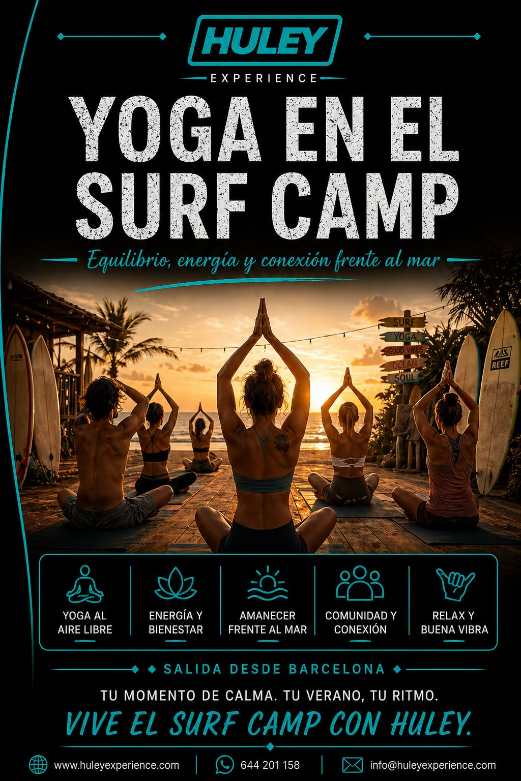 Yoga frente al mar Huley Surf Camp